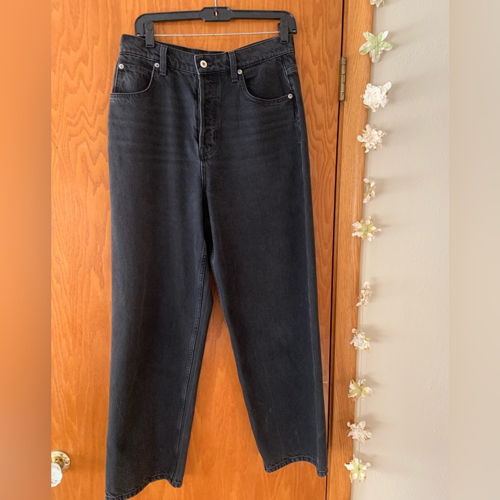 We The Free Nia Boyfriend Wide-Leg Black Jeans NWOT Free People Slouchy Jeans - Picture 4 of 6